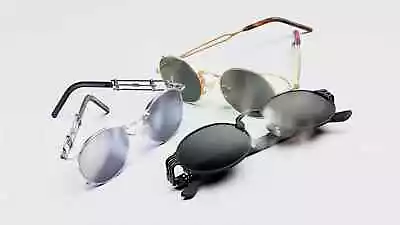 Vintage Jean Paul GAULTIER Sunglasses Silver Oval Frame Smokey Lenses JAPAN Made • $275