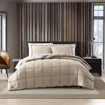 Eddie Bauer King Comforter Set Reversible Luxury Sherpa Bedding W Shams Brown • $141.01