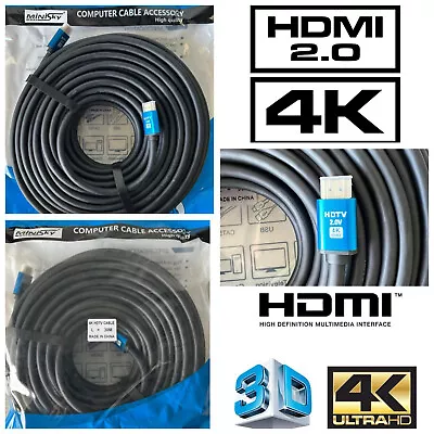 20m Ultra HD Premium HDMI Cable V2.0 Gold Plated 3D High Speed Ethernet 4k • $38.95