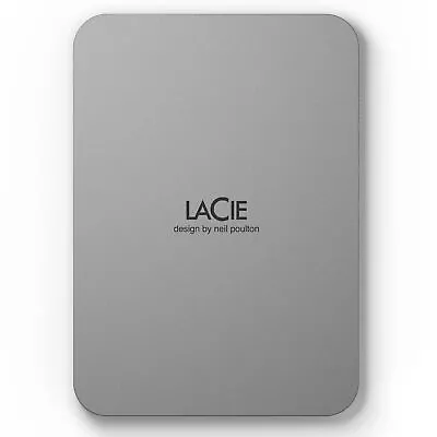LaCie Mobile Drive 2TB External Hard Drive Portable - Moon Silver USB-C 3.2  • £158.63