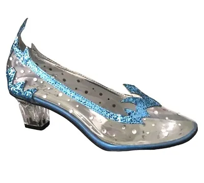 ELLIE 2  Heel Clear Slipper Blue Glitter Fantasy Princess Anime Shoes Ladies 8  • $39.99