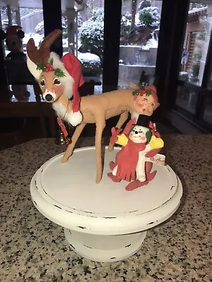 $25 • Buy Annalee Christmas Holiday Felt Reindeer, Elf And Snowman