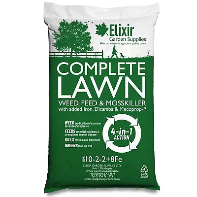 20kg COMPLETE LAWN Weed Feed & Mosskiller | 4-in-1 Green-Up | 10-2-2+8 Fe • £44.99