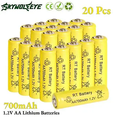 20Pcs AA Rechargeable Solar Light Batteries 700mAh NiMH 1.2V Battery Cell • $11.89