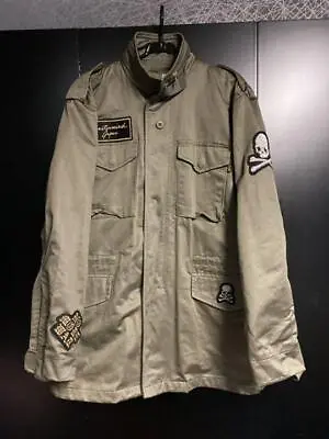 MASTERMIND Japan Skull Patch Military Jacket Blouson Men XL Olive From Japan • £627.08