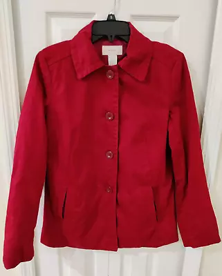 Merona Women's Red Long Sleeve Button Front Lined Cotton Jacket Blazer Small • $24.99