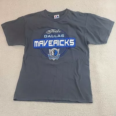 Dallas Mavericks T Shirt Mens Medium NBA Finals Majestic Double Sided VTG • $17.98