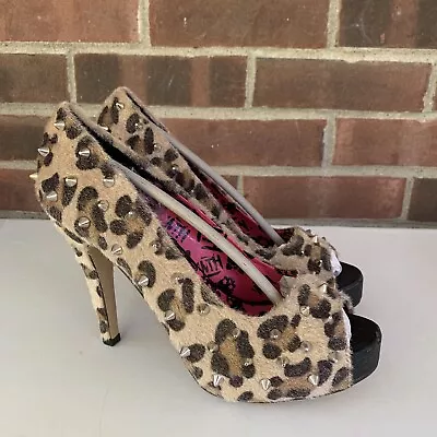 Abbey Dawn By Avril Lavigne Peep Toe Leopard Platform Sexy Pump US 9 M • $24.75