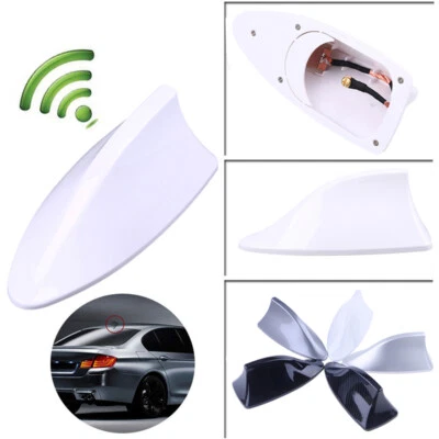 £8.29 • Buy Car SUV Shark Fin Aerial Antenna Roof AM/FM Radio Signal Mast White Universal BD