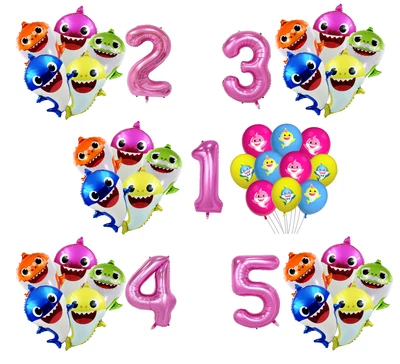 £3.29 • Buy Baby Shark Balloons Age 0-9 Foil & Latex Balloon Kids Birthday Party Decoration