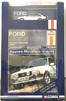 2010 Corgi/vanguards Cc03004 Ford Escort Xr3 + Haynes Miniature History Set 1:43 • £24.99