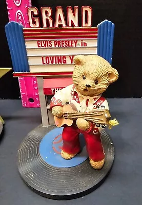 ELVIS Presley  Be My Teddy Bear  Loving You Figurine Tribute Record Signature • $29.95