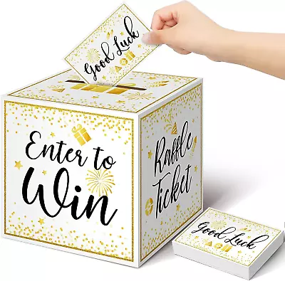 Gold Brass Donation Box Ballot Box Raffle Box Safe Suggestion Box With Raffle Ne • $20.28