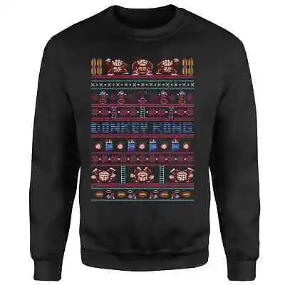 $14.66 • Buy Mens Nintendo NES Donkey Kong Xmas Christmas Novelty Retro Jumper Sweater Black