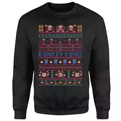 $14.66 • Buy Mens Nintendo NES Donkey Kong Xmas Christmas Novelty Retro Jumper Sweater Black