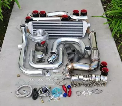 For Civic B16/18 Bolt-On Turbo Kit Polish Intercooler Pipe SQV Bov Black Coupler • $804.99