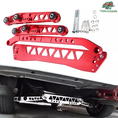 For 92-95 Honda Civic EG Rear Lower Control Arm + Subframe Brace + Tie Bar Red • $99.99