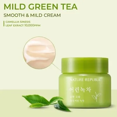 NATURE REPUBLIC Mild Green Tea Cream 55ml Moisturizing Cream Korean Skin Care • $20.98