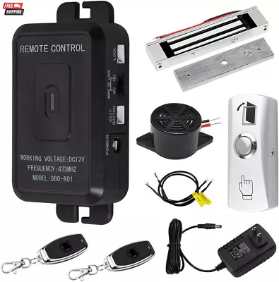 Access Control 180Kg/350Lbs Electric Magnetic Door Lock Kit System 433Mhz Remote • $103.98