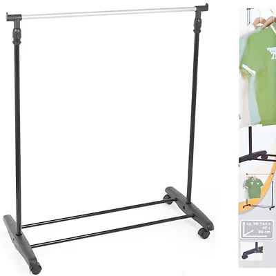 £17.95 • Buy Adjustable Mobile Clothes Coat Garment Hanging Rail Rack Storage Stand On Wheels