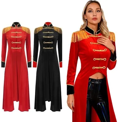 $23.11 • Buy Women's Vintage Circus Ringmaster Costume Gothic Fringed Tailcoat Jacket Coat