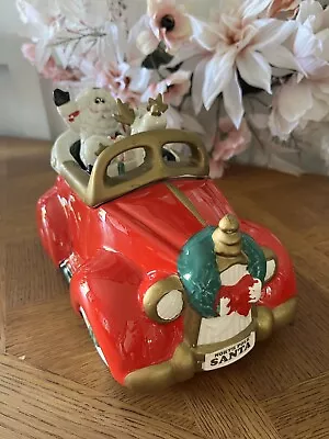 Fitz And Floyd Cookie Jar Santa & Reindeer In Vintage Car RARE • $85