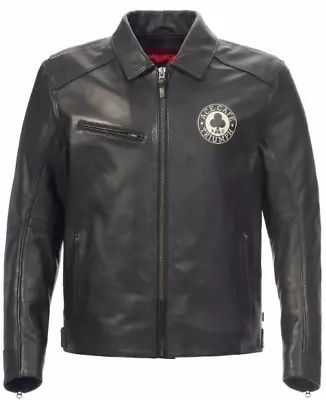 Triumph Men's Ace Cafe Black Leather Motorcycle Jacket New MLES23800 • £369.99