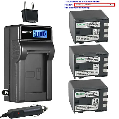 Kastar Battery LCD AC Charger For BP-2L24 NB-2L24 & Canon VIXIA HV40 VIXIA HV30 • $47.99