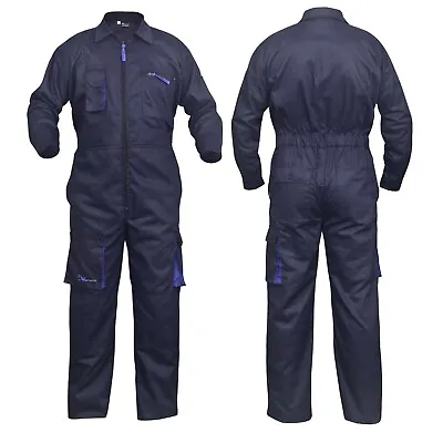 Navy Blue Work Wear Men's Overalls Boiler Suit Coveralls Mechanics Protective • $39.98