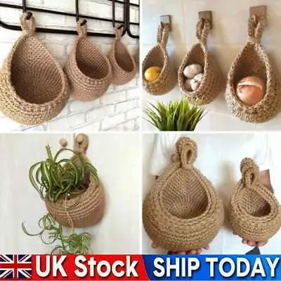 £8.56 • Buy Kitchen Hanging Wall Organizer Vegetable Fruit Basket Storage Pouch FP