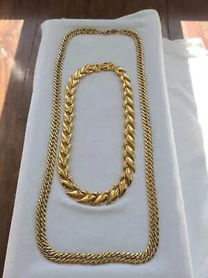 Lot Of 2 Napier Gold Tone Necklaces Collar Link  • $20