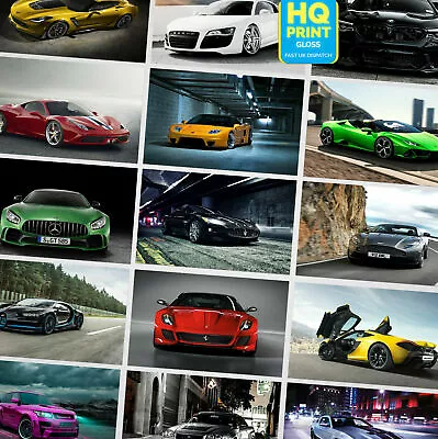 60 Super Car Posters Prints Speed Racing Art Picture   • £8.99