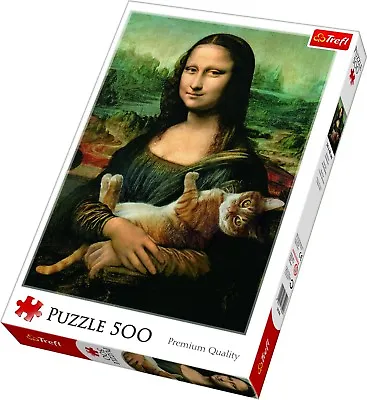 £7.99 • Buy Trefl 500 Piece Large Bridgeman Art Mona Lisa And Purring Kitty Jigsaw Puzzle
