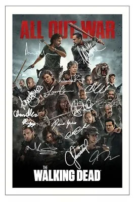 Cast Multi Signed Photo Print Autograph The Walking Dead  • £3.79