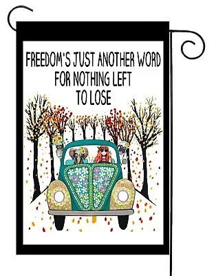 Freedom's Just Another Word  VW  Garden Flag ~Double Sided  * Top Quality • $12.95