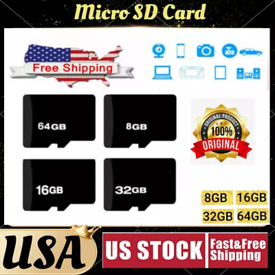 Micro Memory SD Card 4GB 8GB 16GB 32GB High Speed C10 Or Smartphone  DVR Tablets • $8.78