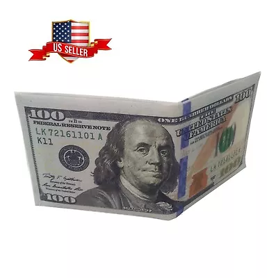 $100 Hundred Dollar Bill Wallet Money Thin Bi-Fold Card Holder • $3.15