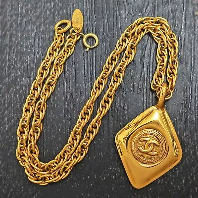 CHANEL Gold Plated CC Logos Charm Vintage Chain Necklace Pendant #510c Rise-on • £404.18