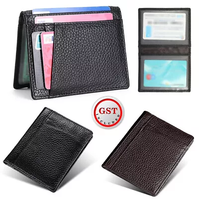 $7.03 • Buy Mens Slim RFID Blocking Bifold Wallet Minimalist Credit Card Holder Pouch