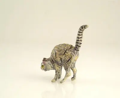 Vienna Bronze Tiny Standing CAT With HUMP Cold Painted Brass Bermann Austria • $79.99