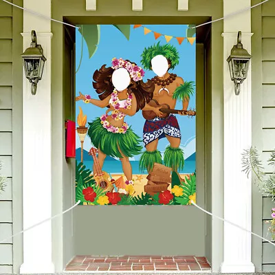 £8.99 • Buy Hawaiian Party Decorations Beach Photo Backdrop Tiki Bar 150x100cm Tropical Luau