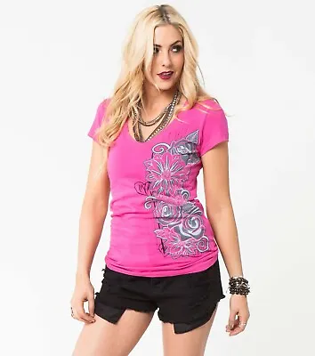 Metal Mulisha Laides Biker Tee Sophisticated Edge  Ladies Tee Size Small • $14.94