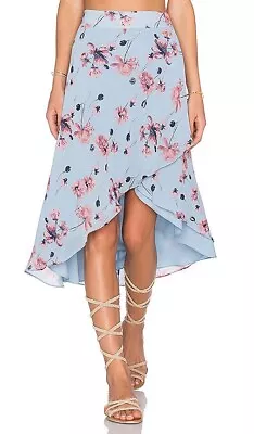 House Of Harlow 1960 X Revolve S Light Blue Floral Maya Wrap Skirt • $35.10