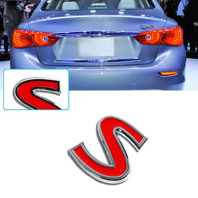 3D Red S Letter Car Emblem Trunk Lid Decal Badge For Infiniti Q50 Q60 Q70 • $7.99