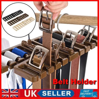 £4.99 • Buy 10 Slots Men Rack Organizer Belt Scarf Ties Holder Storage Necktie Hanger Hook
