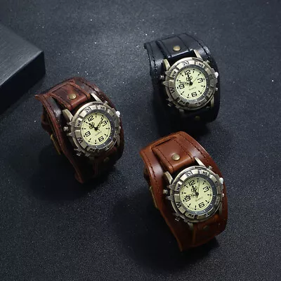 Vintage Leather Watch Bracelet Versatile Fashion Men And Women • $39.45