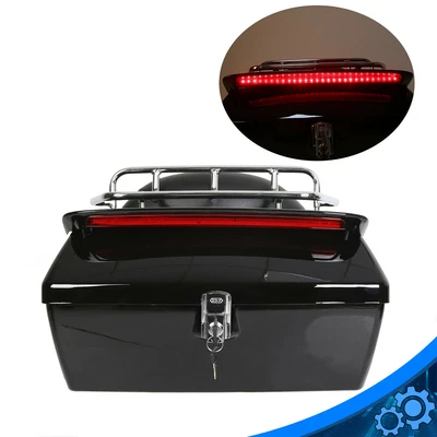 $80.55 • Buy Trunk Luggage Tail Box W/TailLight Tour Pak Pack Backrest For Touring Motorcycle