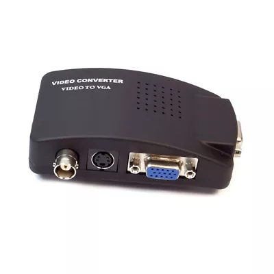 BNC To VGA Converter S-Video To VGA Monitor Video Signal Adapter Box • $15.99