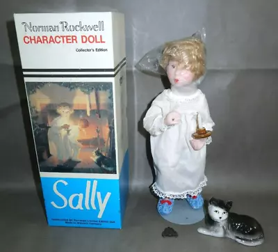 $19.95 • Buy 1983 VTG Norman Rockwell Character Collectors 10  Sally W Cat Porcelain Doll