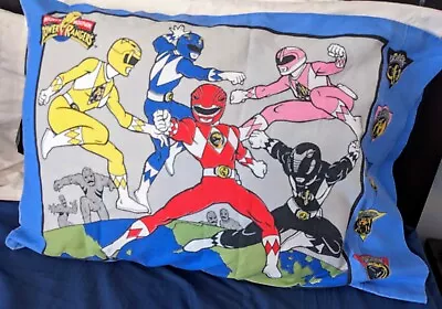 VTG Power Rangers Std. Pillowcase 90s TV Double Sided Print 1994 Saban Go! Go! • $10.99